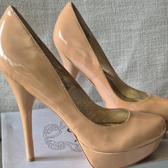 Zigi NY Nude Patent Platform Stilettos, Size 10 (41 EU), Worn Once - Picture 3 of 6